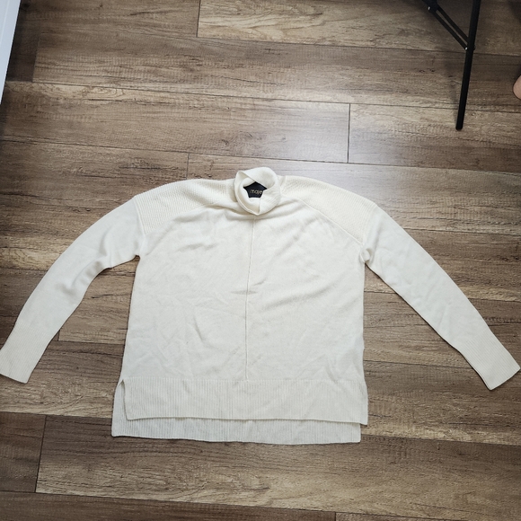 maje moby 100% cashmere Turtleneck Sweater Off-White cream lightweight women's 2 - Picture 14 of 16